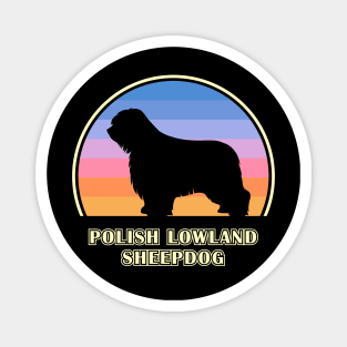 Polish Lowland Sheepdog Vintage Sunset Dog Magnet